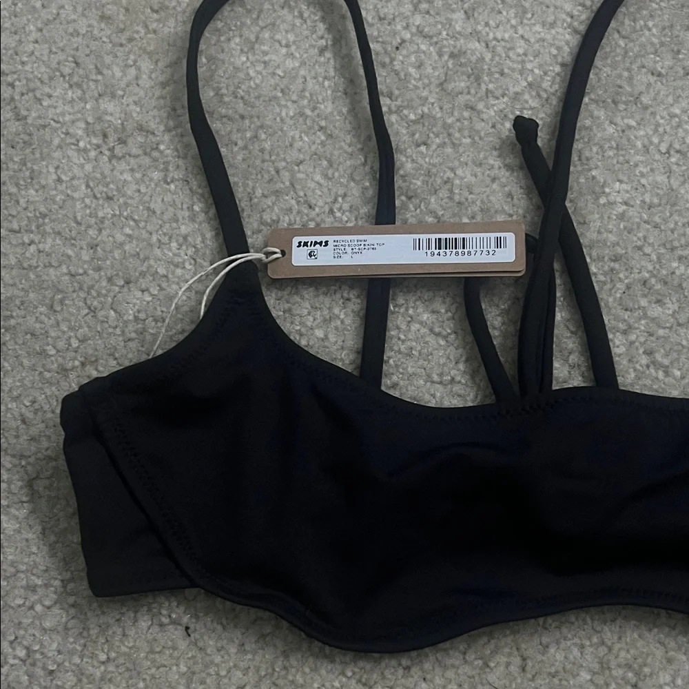 SKIMS Recycled Swim Top Micro Scoop Bikini Onyx